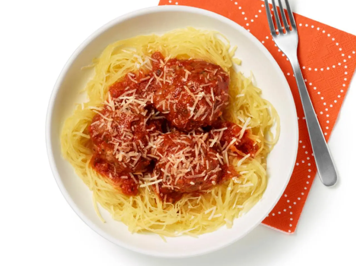 Squash Spaghetti and Meatballs